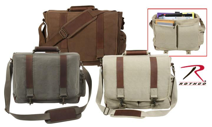 9691 Rothco Vintage Pathfinder Laptop Bags-Brown, Khaki