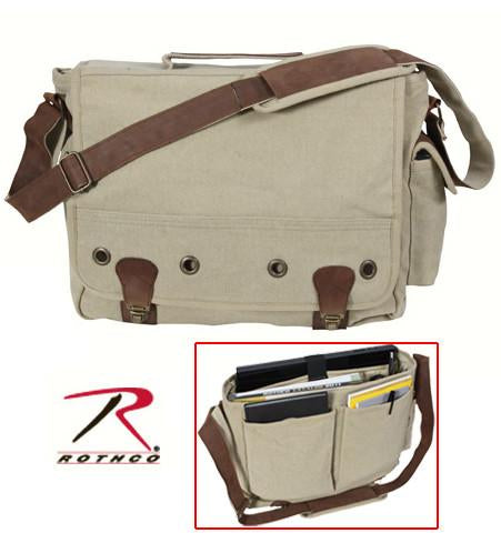 9692 Rothco Vintage Khaki Trailblazer Laptop Bag