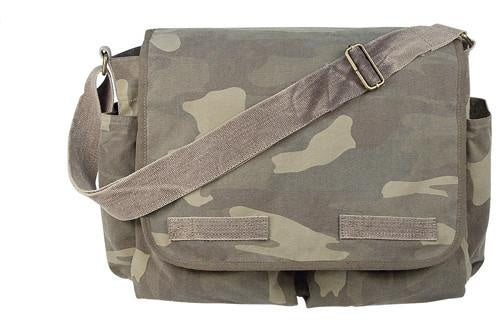 9748 ROTHCO VINTAGE CANVAS CLASSIC MESSENGER BAG - WOODLAND CAMO