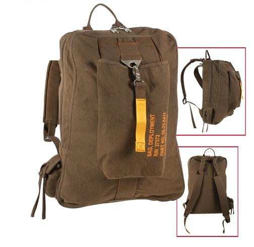 9763 ROTHCO VINTAGE CANVAS FLIGHT BAG - BROWN