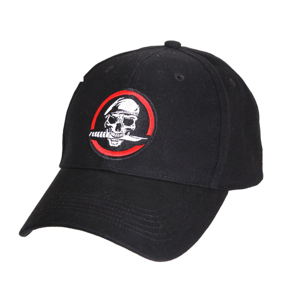 9813 Rothco Skull/Knife Deluxe Low Profile Cap - Black