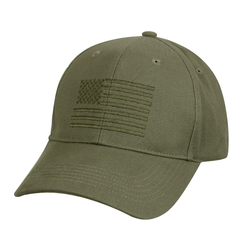 99880 Rothco U.S. Flag Low Profile Cap - Olive Drab