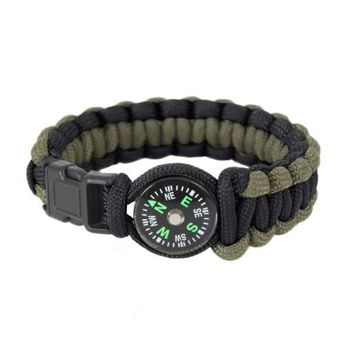999 Rothco Paracord / Compass Bracelet - Od / Black
