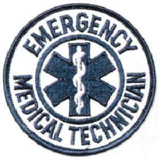 EMT/Fire Patches - Emergency Medical Technician - Round 3 1/2 "- 1 Pair