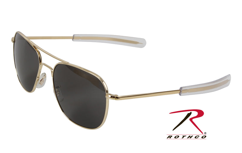 10714 55mm AO Original Pilot Polarized Sunglasses - Gold