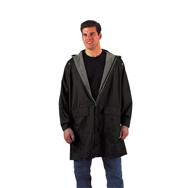 3759 Rothco Reversible 3/4 Length Rain Parka - Black / Olive Drab