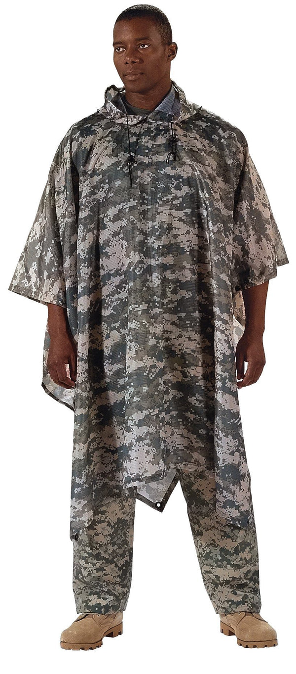 4658 Rothco Rip-stop Poncho - ACU Digital Camo
