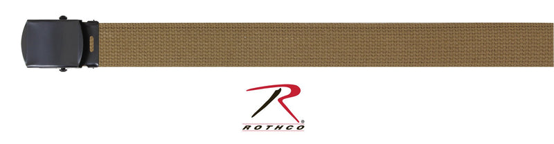 4683 Rothco Web Belt - Coyote With Black Buckle / 54"
