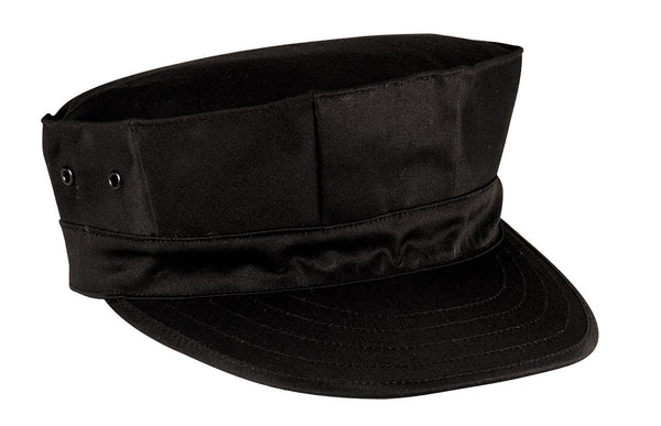 5632 Rothco Black Poly/cotton 2-ply Marine Corps Fatigue Cap - No Emblem
