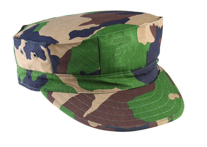 5633 Woodland Camo Rip-Stop 2-Ply Marine Corps Cap-No Emblem