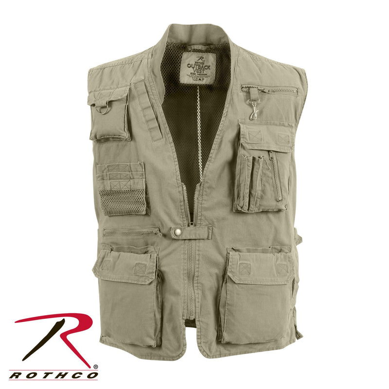 7570 Rothco Deluxe Safari Outback Vest - Khaki