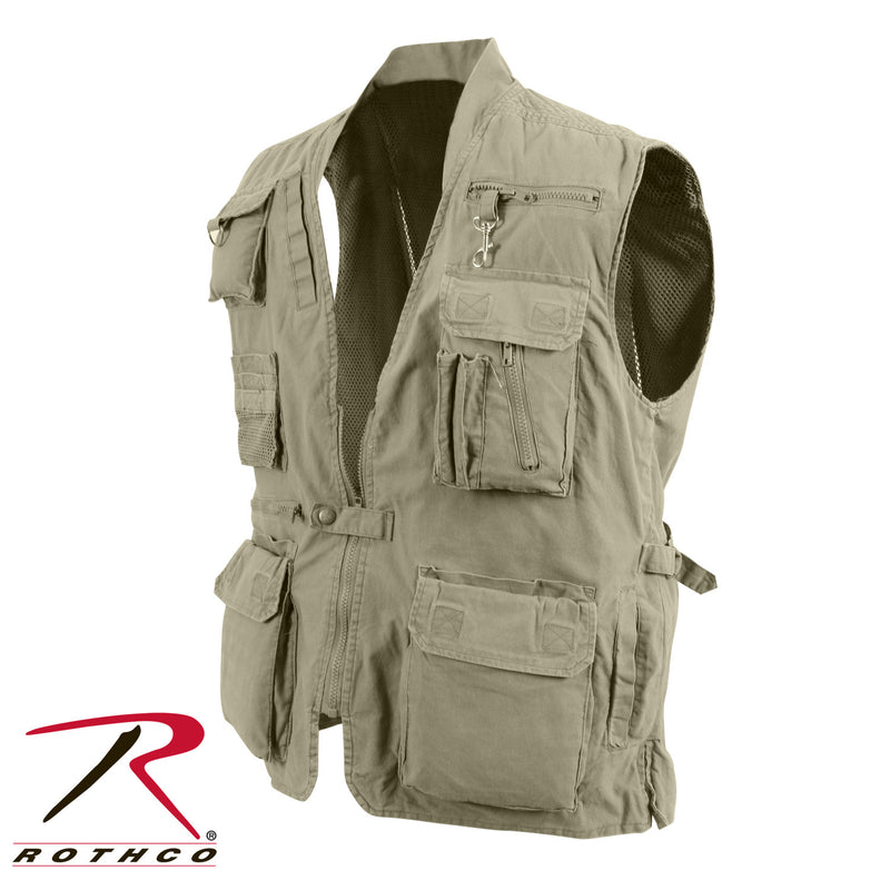 7570 Rothco Deluxe Safari Outback Vest - Khaki