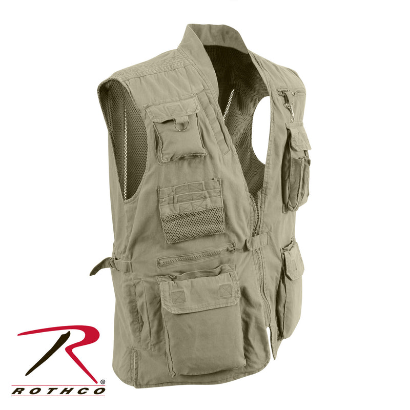 7570 Rothco Deluxe Safari Outback Vest - Khaki