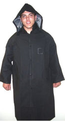 Full Rain Jacket With Hood In Black 49 Inches Long