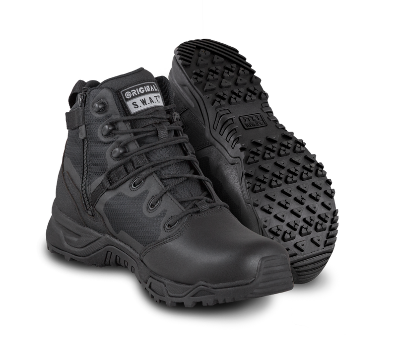Original SWAT Alpha Fury 6" Side Zip Tactical Men's Boot with Polishable Toe - Black