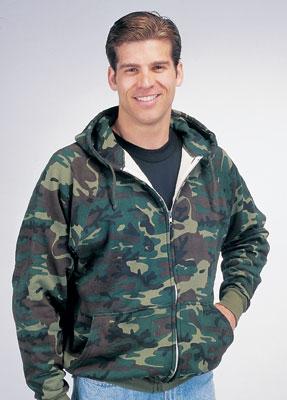 6262 Rothco Woodland Camo Thermal-Lined Zipper Hooded Sweatshirt