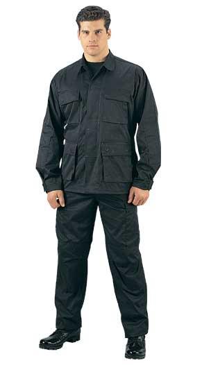 5821 Rothco Black B.D.U. Pants Long