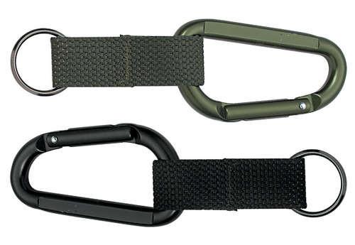 291 Rothco Jumbo 80mm Carabiner W/web Black / Olive Drab
