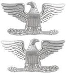 Collar Rank - Insignia Colonel ( Eagle ) Small 3/4 Inch Nickel Plated