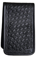 HWC Basketweave Leather Covered Memo Book Holder