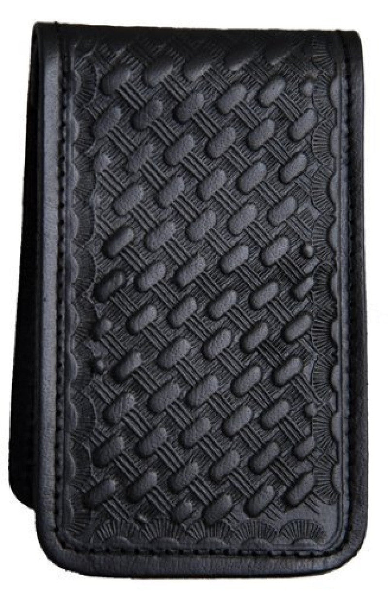 HWC Basketweave Leather Covered Memo Book Holder
