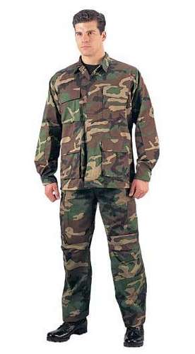 5842 Rothco Woodland Camouflage Rip-Stop B.D.U. Pants-Longs