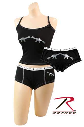 4985 Rothco Womens Black "Crossed Rifles" Tank Top